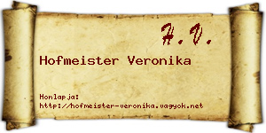 Hofmeister Veronika névjegykártya